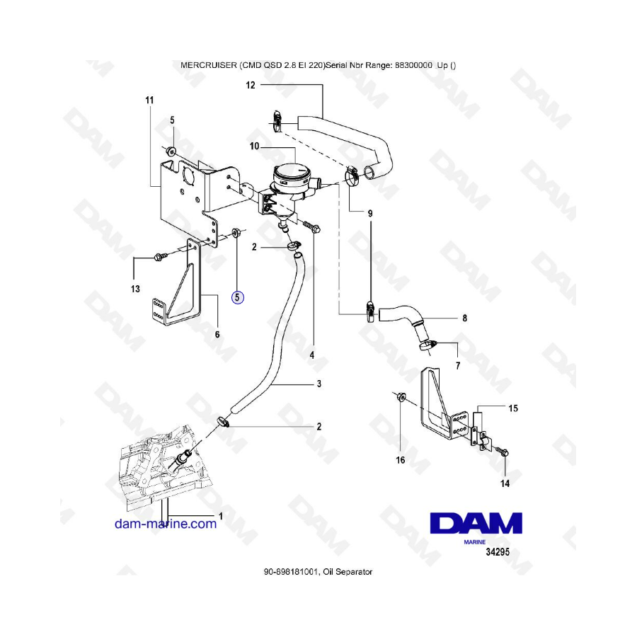 MERCRUISER CMD QSD 2.8 EI 220 - Oil separator