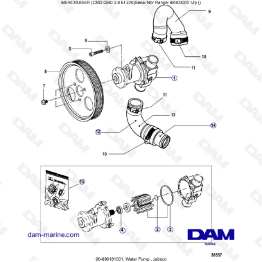MERCRUISER CMD QSD 2.8 EI 220 - Water pump, Jabsco