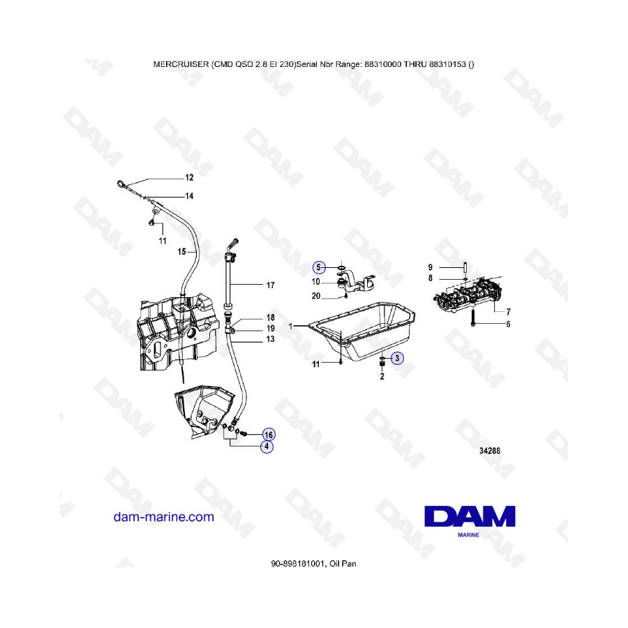 MERCRUISER CMD QSD 2.9 EI 230 - Oil pan