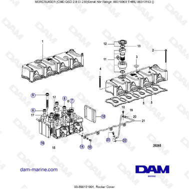 MERCRUISER CMD QSD 2.9 EI 230 - Rocker cover