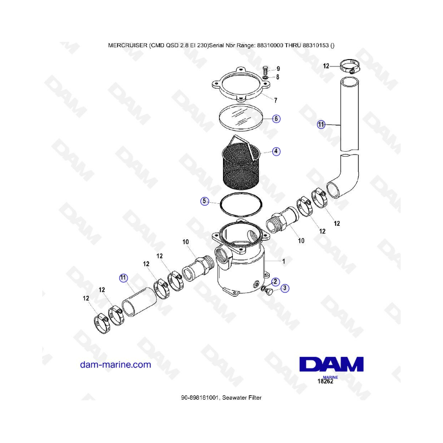 MERCRUISER CMD QSD 2.9 EI 230 - Seawater filter