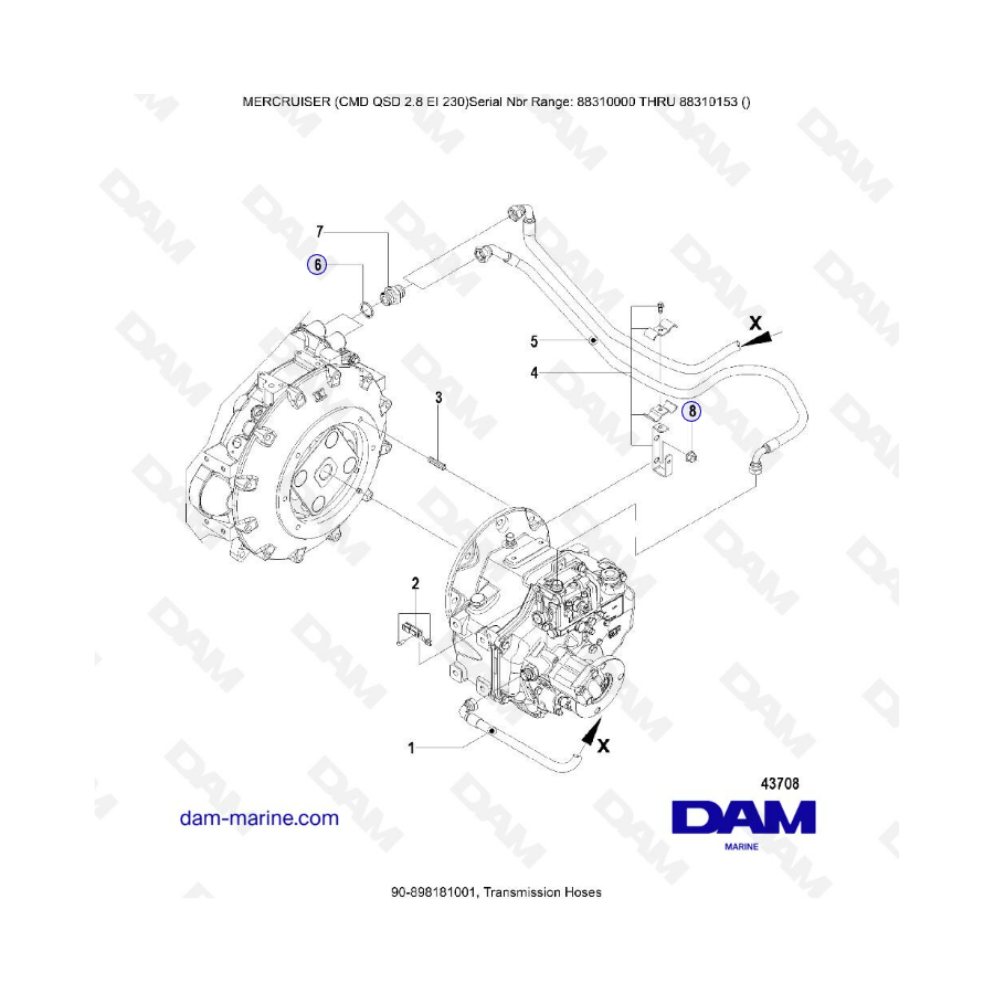 MERCRUISER CMD QSD 2.9 EI 230 - Transmission Hoses
