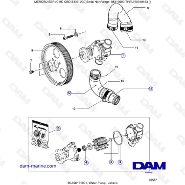 MERCRUISER CMD QSD 2.9 EI 230 - Water pump, jabsco