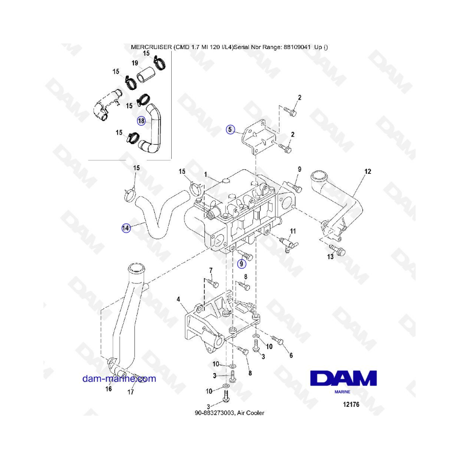 MERCRUISER CMD 1.7L MI 120 - Air cooler