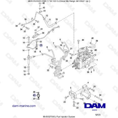 MERCRUISER CMD 1.7L MI 120 - Fuel injection system