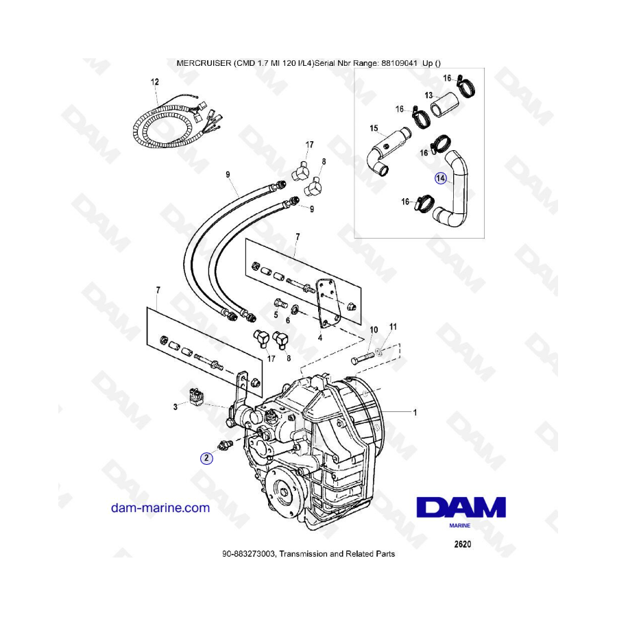 MERCRUISER CMD 1.7L MI 120 - Transmission & Related parts