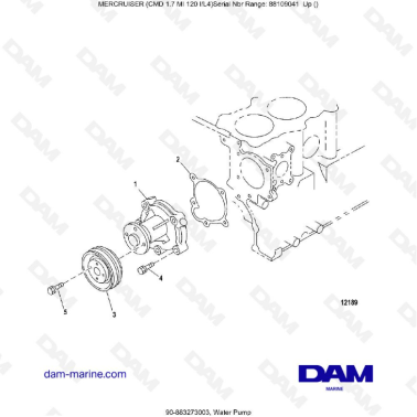 MERCRUISER CMD 1.7L MI 120 - Water pump