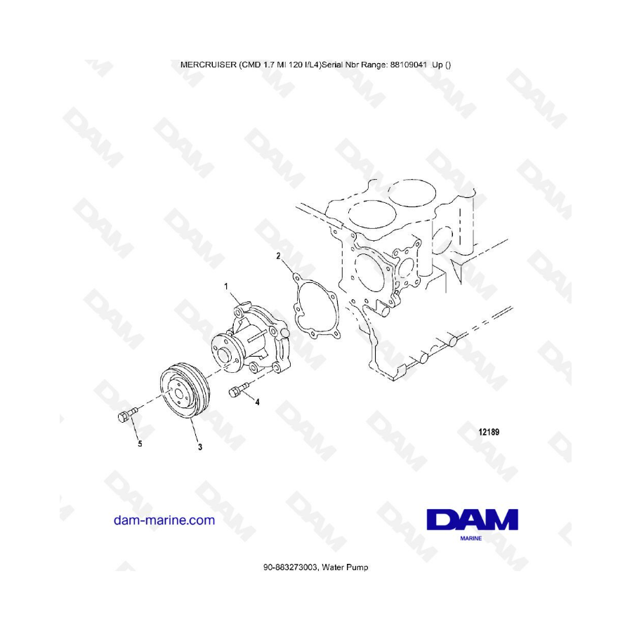 MERCRUISER CMD 1.7L MI 120 - Water pump MERCRUISER CMD 1.7L MI 120 - Water pump