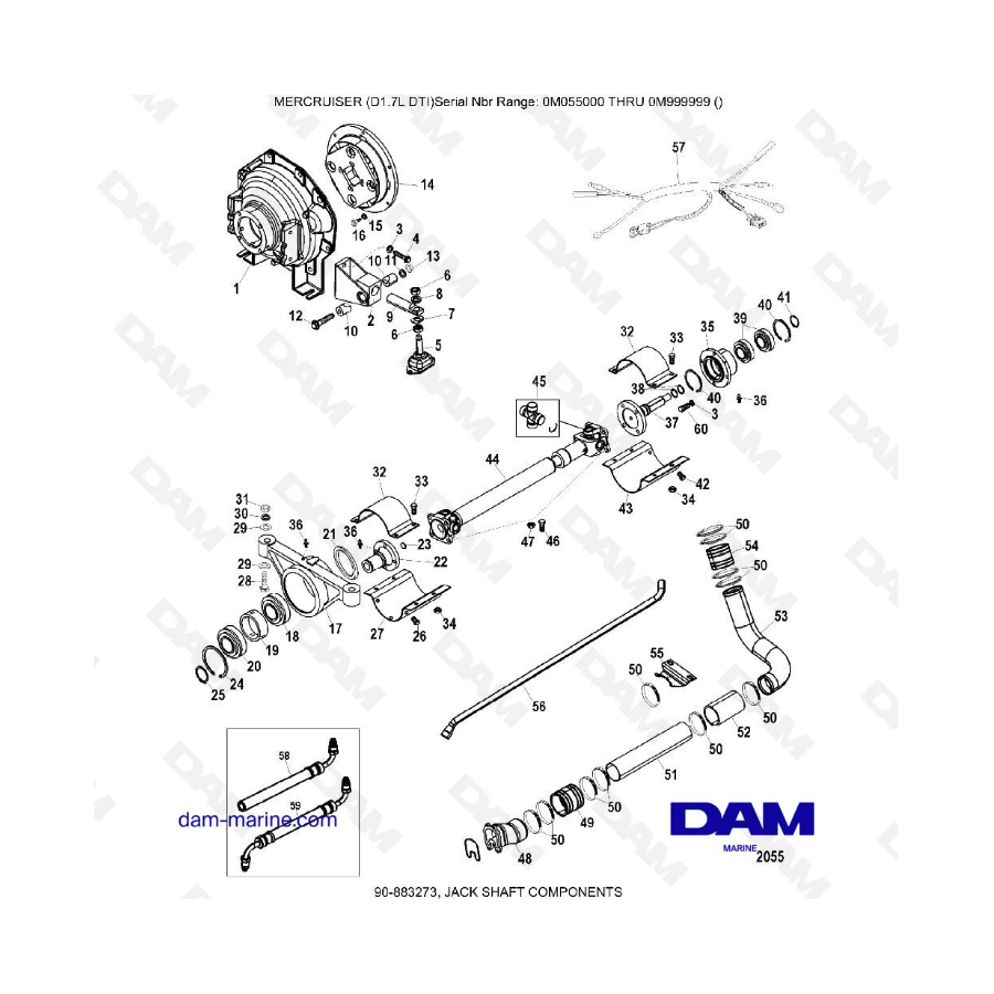 MERCRUISER D1.7L DTI - Jackshaft components MERCRUISER D1.7L DTI - Jackshaft components
