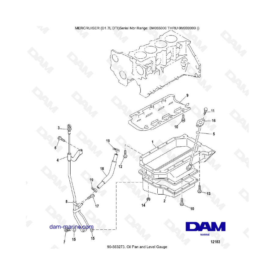 MERCRUISER D1.7L DTI - Oil pan & level gauge