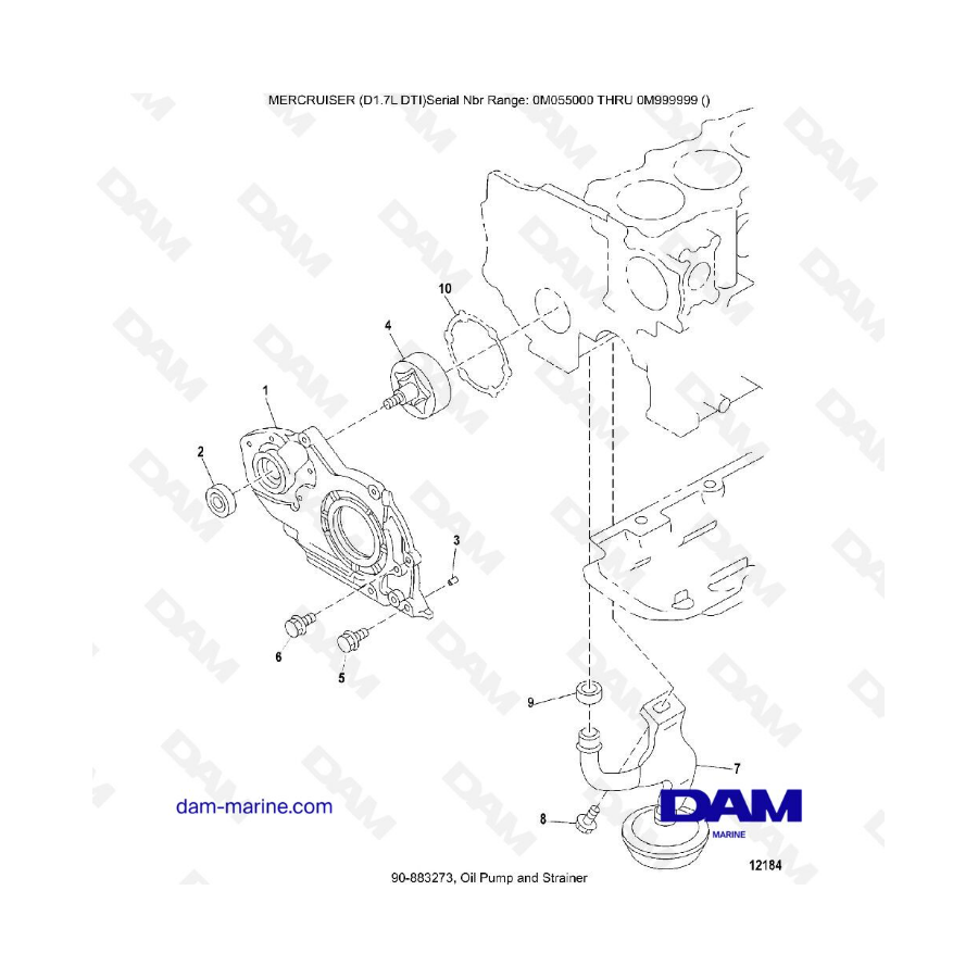 MERCRUISER D1.7L DTI - Bomba de aceite y filtro