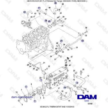 MERCRUISER D1.7L DTI - Thermostat & housing