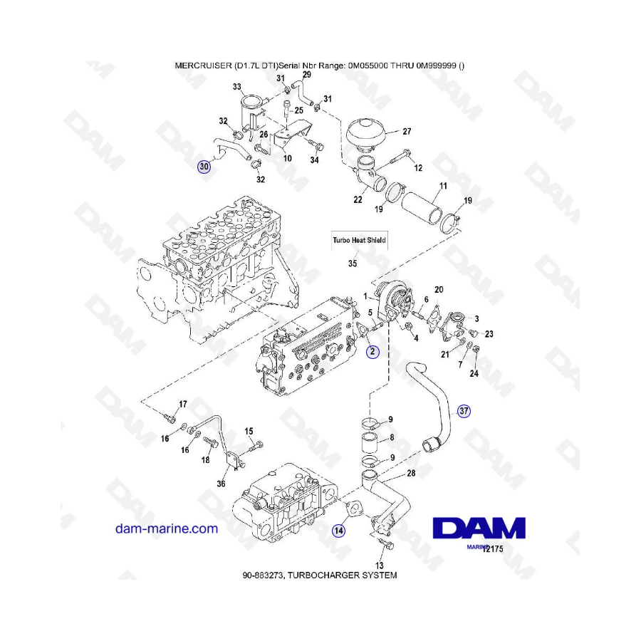 MERCRUISER D1.7L DTI - Turbocharger system