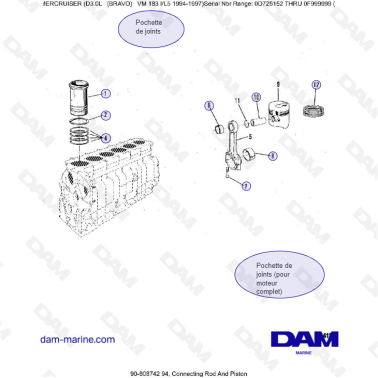 MERCRUISER D3.0L - Connecting rod & piston