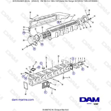 MERCRUISER D3.0L - Exhaust manifold