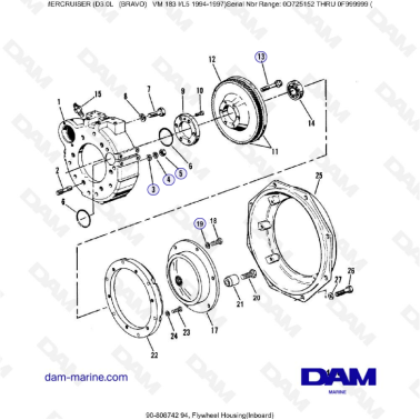 MERCRUISER D3.0L - Flywheel housing (inboard)