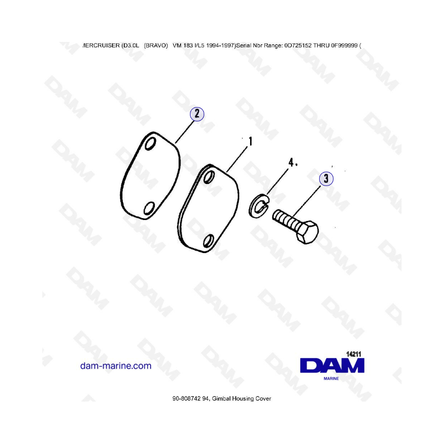 MERCRUISER D3.0L - Gimbal housing cover