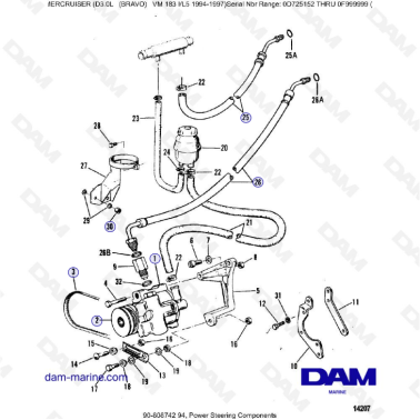 MERCRUISER D3.0L - Power steering components