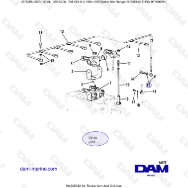 MERCRUISER D3.0L - Rocker Arm & oil lines