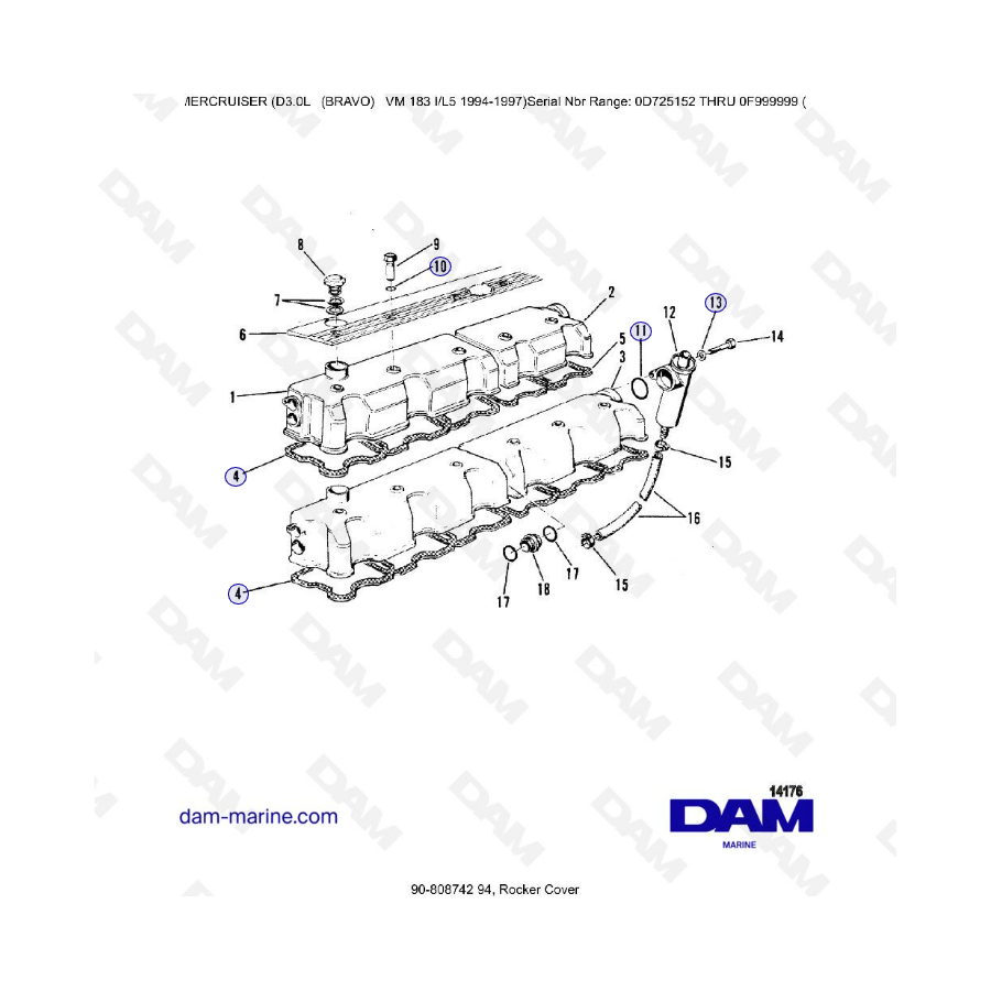 MERCRUISER D3.0L - Rocker cover