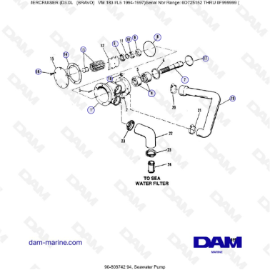 MERCRUISER D3.0L - Seawater pump