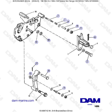 MERCRUISER D3.0L - Shift bracket (stern drive)