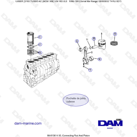 MERCRUISER D183 TURBO AC - Connecting rod & piston