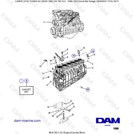 MERCRUISER D183 TURBO AC - Motor y bloque de cilindros