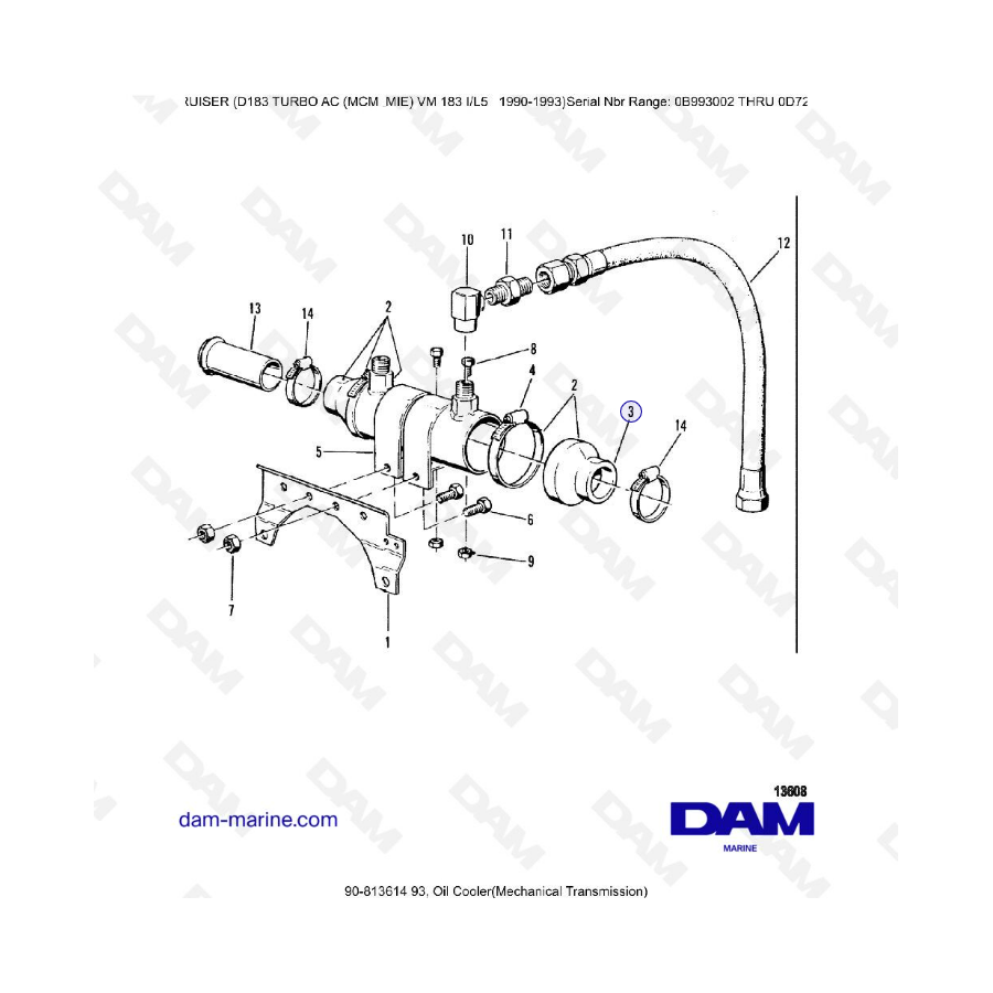 MERCRUISER D183 TURBO AC - Oil cooler (mechanical)