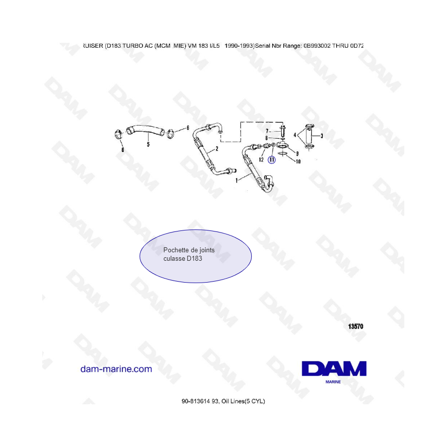 MERCRUISER D183 TURBO AC - Conductos de aceite (5c)