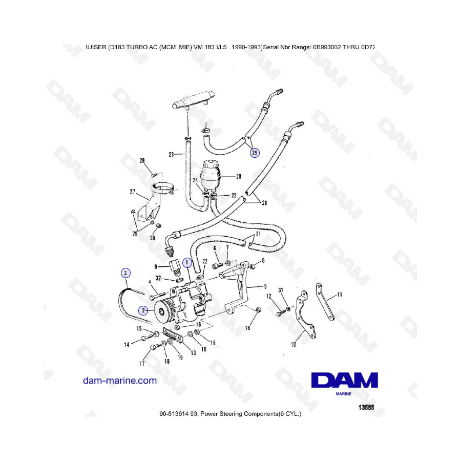 MERCRUISER D183 TURBO AC - Power steering components (6C)