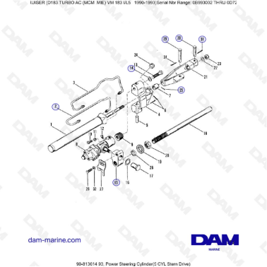 MERCRUISER D183 TURBO AC - Power steering cylinder (5c)