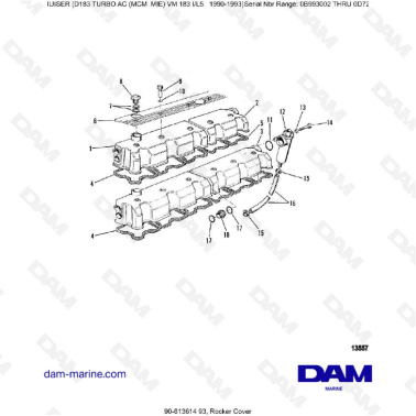 MERCRUISER D183 TURBO AC - Rocker cover