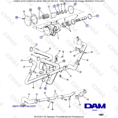 MERCRUISER D183 TURBO AC - Seawater pump (mechanical transmission)