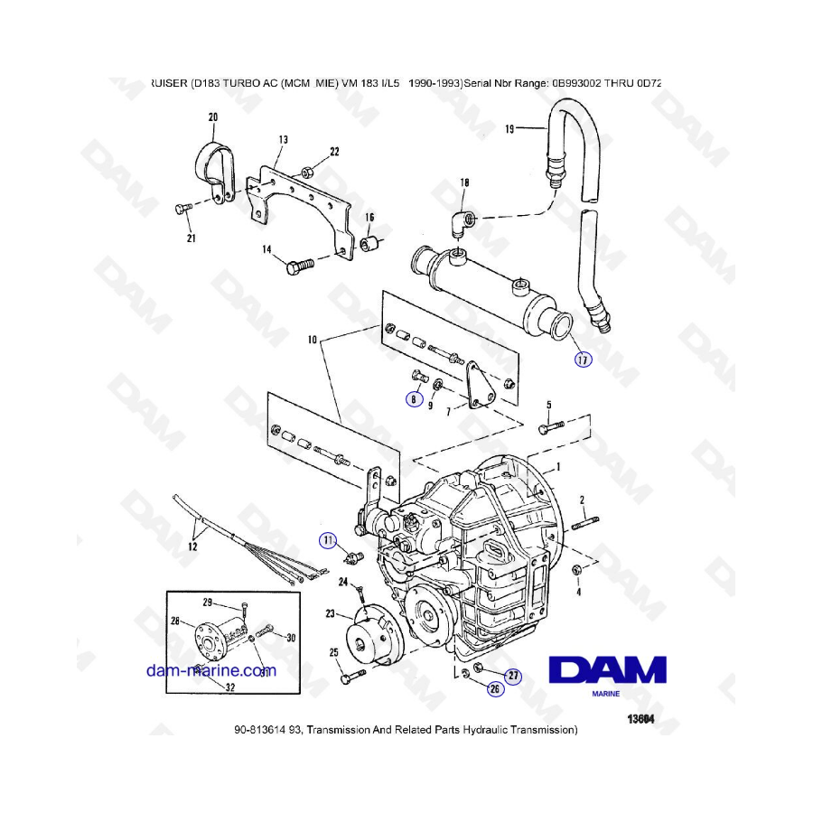 MERCRUISER D183 TURBO AC - Transmission & related parts