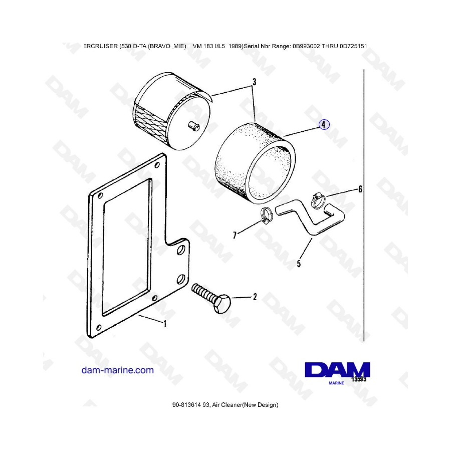 MERCRUISER 530D-TA air cleaner