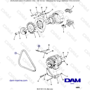 MERCRUISER 530D-TA - Alternator