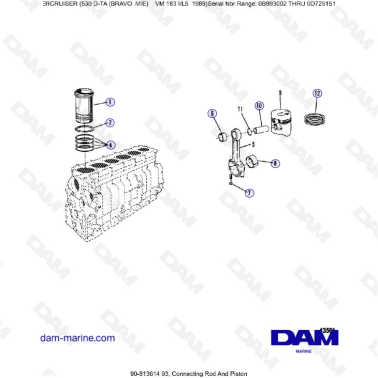 MERCRUISER 530D-TA - Connecting rod & piston