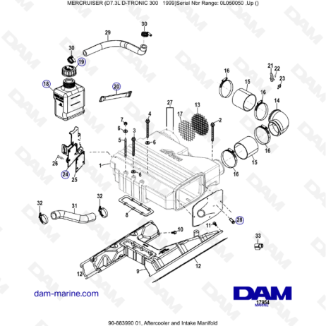 Mercruiser 7.3L D-TRONIC - Aftercooler & intake manifold
