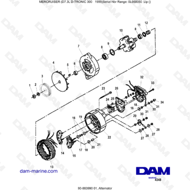 Mercruiser 7.3L D-TRONIC - Alternateur