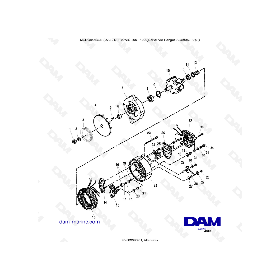 Alternador Mercruiser 7.3L D-TRONIC