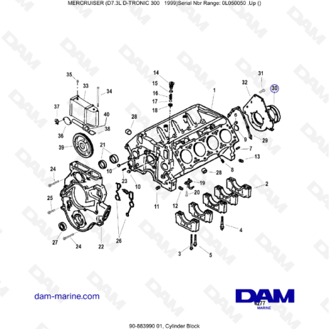Mercruiser 7.3L D-TRONIC - Bloque de cilindros