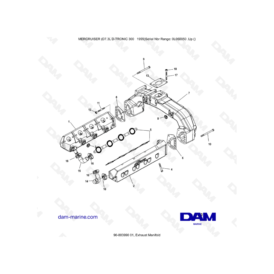 Mercruiser 7.3L D-TRONIC - Exhaust manifold Mercruiser 7.3L D-TRONIC - Exhaust manifold