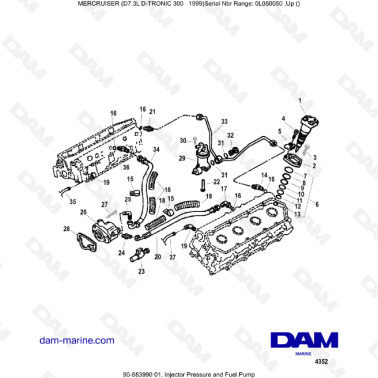 Mercruiser 7.3L D-TRONIC - Injector pressure & fuel pump