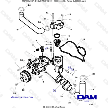 Mercruiser 7.3L D-TRONIC - Water pump
