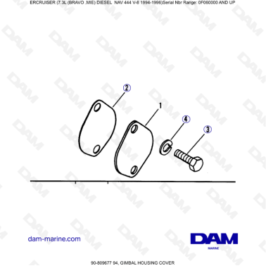 Mercruiser 7.3L NAV 444 - Gimbal housing cover