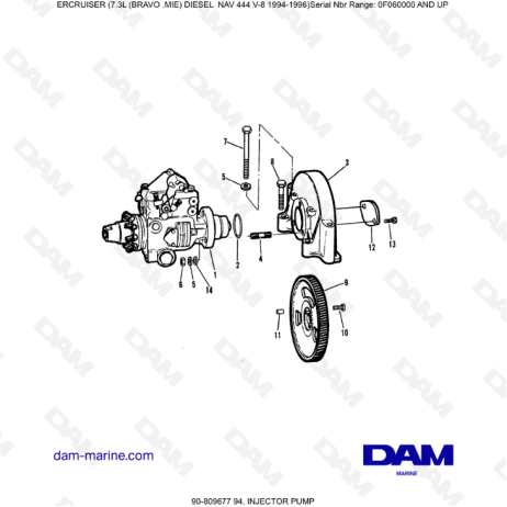 Mercruiser 7.3L NAV 444 - Injector pump