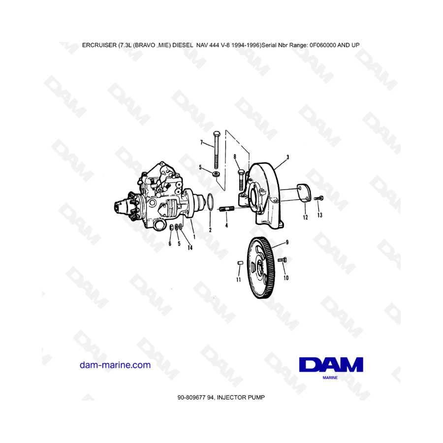 Mercruiser 7.3L NAV 444 - Bomba inyectora