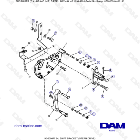 Mercruiser 7.3L NAV 444 - Shift bracket