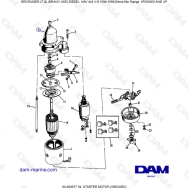 Mercruiser 7.3L NAV 444 - Starter motor (inboard)
